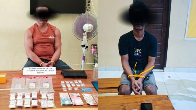 
 Satreskoba Polres Muna menangkap dua pelaku tindak pidana narkotika satu di antaranya seorang PNS. Foto: Istimewa