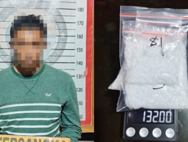 Pria di Kabupaten Konawe Selatan inisial S (43) ditangkap polisi usai diduga jadi pengedar sabu di Kecamatan Laeya. Foto: Istimewa