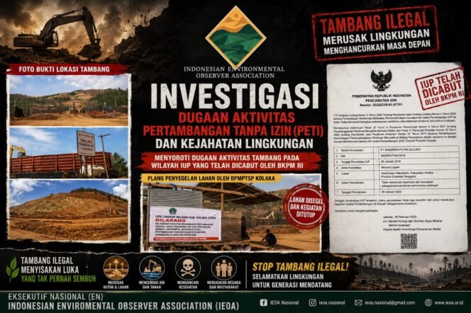 
 IUP Belum Tercatat di MODI, PT TMBP Diduga Produksi Nikel Ilegal 2021–2023