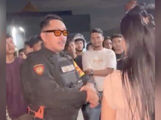 Patroli Perintis Presisi Ditsamapta Polda Sultra mengamankan sekelompok pemuda yang ribut di Lorong Mekar, Kelurahan Kambu, Kecamatan Kambu, Kota Kendari. Foto: Istimewa