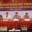 Polres Konawe Utara membeberkan hasil Operasi Pekat Anoa 2026 dalam konferensi pers. Foto: Istimewa