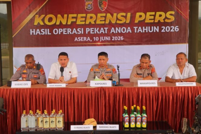 
 Polres Konawe Utara membeberkan hasil Operasi Pekat Anoa 2026 dalam konferensi pers. Foto: Istimewa