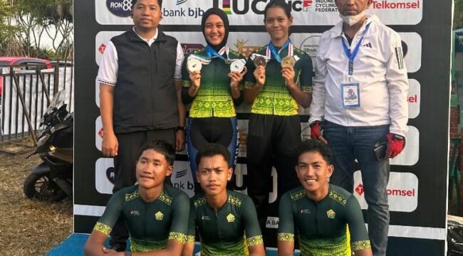 Atlet Balap Sepeda Sulawesi Tenggara berhasil meraih satu medali emas dan tiga medali perak. Foto: Istimewa