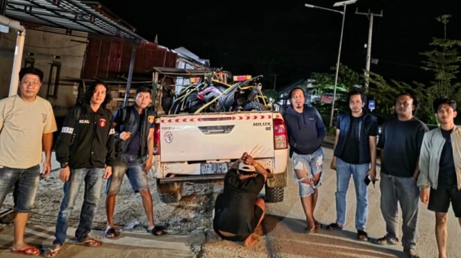 
 Tim Elang Anti Bandit Sat Reskrim Polres Kolaka, menangkap pria inisial AL (25) kasus penggelapan sepeda motor. Foto: Istimewa