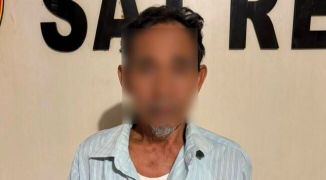 Seorang kakek inisial GA (63) ditangkap polisi diduga cabuli cucunya sendiri yang berusia lima tahun. Foto: Istimewa