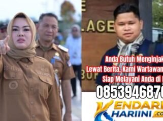 Walikota Kendari, Siska Karina Imran (kiri) dan foto Jurnalis Kendarihariini.com, Fadli Askar (kanan) yang diunggah oleh akun anonim melalui Facebook. Foto: Istimewa