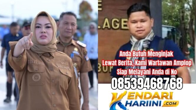 
 Walikota Kendari, Siska Karina Imran (kiri) dan foto Jurnalis Kendarihariini.com, Fadli Askar (kanan) yang diunggah oleh akun anonim melalui Facebook. Foto: Istimewa