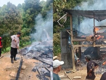 Rumah warga di Desa Sani-sani, Kecamatan Samaturu, Kabupaten Kolaka ludes terbakar saat pemilknya pergi ke kebun. Foto: Istimewa