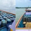 Puluhan drum plastik berisi 8 ribu liter BBM solar disita aparat kepolisian di Muna Barat. Foto:Istimewa