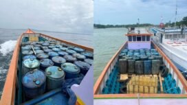 Puluhan drum plastik berisi 8 ribu liter BBM solar disita aparat kepolisian di Muna Barat. Foto:Istimewa