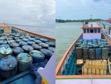 Puluhan drum plastik berisi 8 ribu liter BBM solar disita aparat kepolisian di Muna Barat. Foto:Istimewa