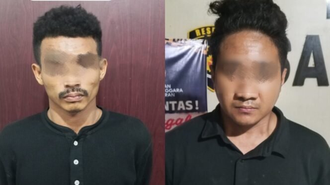 
 Dua pemuda inisial RA (23) dan AL (26) ditangkap polisi setelah diduga curi barang perusahaan di Kendari. Foto: Istimewa