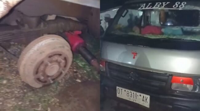 Seorang pria meninggal dunia setelah tertindis mobil pikap bermuatan tondon air di Konawe. Foto: Istimewa