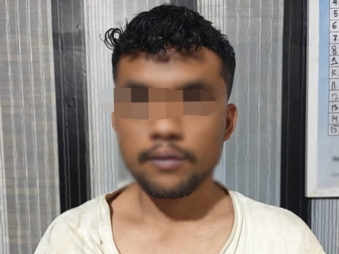 
 Pria isnial BR (29) ditahan satuan Reskrim Polresta Kendari setelah kepergok curi AC di Kendari. Foto: Istimewa.
