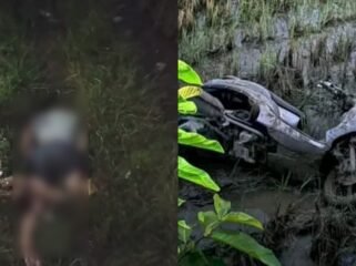 Sosok mayat pria ditemukan tergeletak di area persawahan di Kolaka. Foto: Istimewa