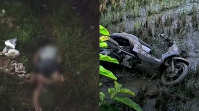
 Sosok mayat pria ditemukan tergeletak di area persawahan di Kolaka. Foto: Istimewa