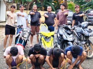 Empat pelajar ditangkap polisi usai diduga curi 4 unit motor di Buton. Foto: Istimewa.