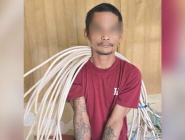 Pria bertato inisial FR alias OG (35) ditangkap polisi usai curi kabel di Eks Gedung Fakultas Kehutanan dan Ilmu Lingkungan UHO Kendari. Foto: Istimewa