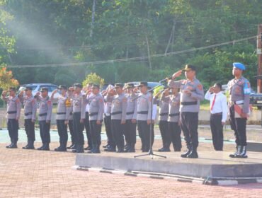 Polres Konawe Utara menggelar Upacara Laporan Kenaikan Pangkat