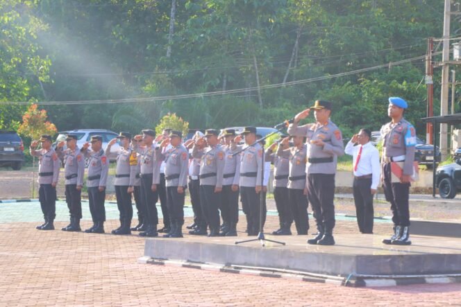 
 Polres Konawe Utara menggelar Upacara Laporan Kenaikan Pangkat 