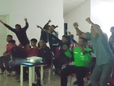 Suasana Nobar Piala Dunia 2026 di Gedung Serba Guna Lanud Haluoleo. Foto: Istimewa