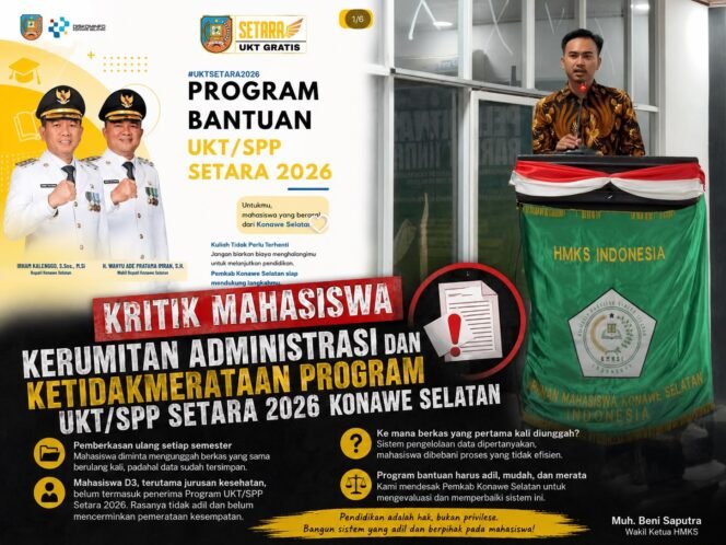 
 Bantuan UKT/SPP Setara 2026 Disorot HMKS: Data Sudah Ada, Mengapa Berkas Diulang?