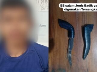 Pria asal Kabupaten Konawe inisial GR (34) ditangkap setelah menyerang dua anggota polisi pakai dengan senjata tajam jenis badik. Foto: Istimewa