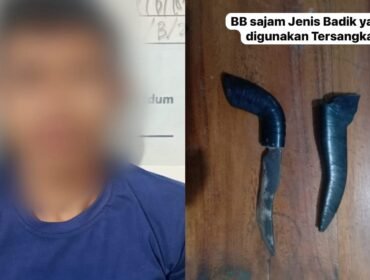 Pria asal Kabupaten Konawe inisial GR (34) ditangkap setelah menyerang dua anggota polisi pakai dengan senjata tajam jenis badik. Foto: Istimewa