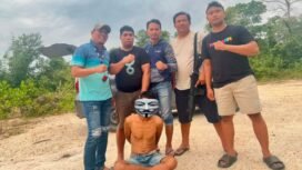 Pria berinisial A pelaku pencurian motor dan tabung gas di Konawe Selatan ditangkap polisi. Foto: Istimewa