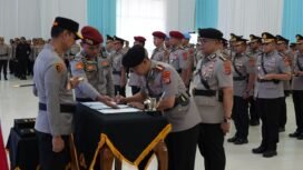 Suasana upacara serah terima jabatan (sertijab) di Aula Dharana Lastarya Polda Sultra, Jumat, 31 Juli 2026. Foto: Istimewa