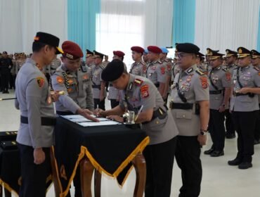 Suasana upacara serah terima jabatan (sertijab) di Aula Dharana Lastarya Polda Sultra, Jumat, 31 Juli 2026. Foto: Istimewa