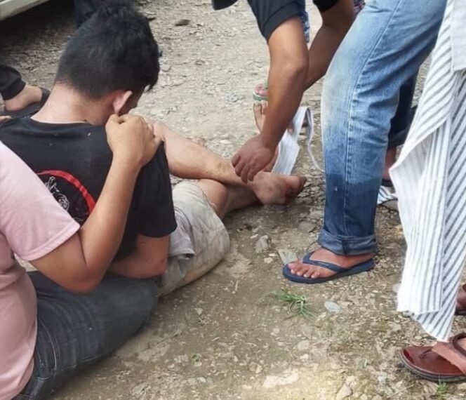 
 Salah satu tahanan yang kabur dari sel saat ditangkap oleh aparat Polres Kolaka. Foto: Istimewa