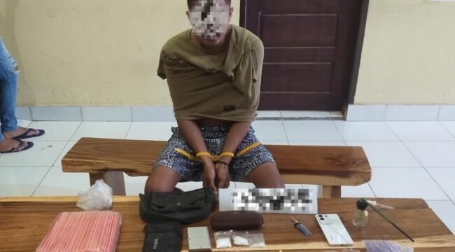 Pria inisial HPJ alias BT (31) mengaku memperoleh sabu dari tahanan Rutan Kelas IIB Raha. Foto: Istimewa