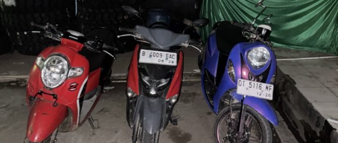 
 Sepeda motor hasil kejahatan curanmor yang diamankan Polresta Kendari. Foto: Istimewa