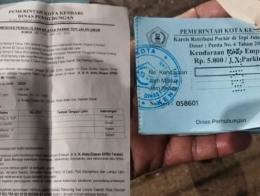 Surat rekomendasi pengelolaan parkir tepi jalan umum yang dikeluarkan oleh Dinas Perhubungan Kota Kendari. Foto: Istimewa