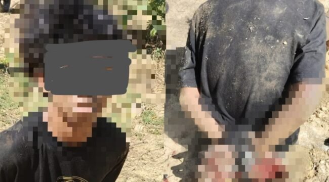 R (15) korban penganiyaan usai diduga hendak mencuri tabung gas. Foto: Istimewa