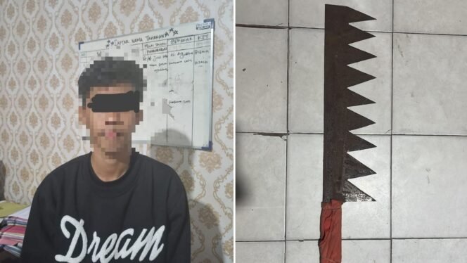 
 Seorang pelajar berinisial H (16) diamankan polisi karena kedapatan membawa senjata tajam saat terjadi tawuran antar pelajar di Jalan Jenderal Ahmad Yani, Kelurahan Kadia, Kecamatan Kadia, Kota Kendari. Foto: Istimewa