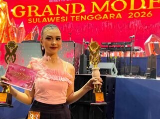 Maliqa Aurora Janiqa meraih gelar Winner Nona Indonesia Sultra 2026 pada ajang Grand Model Indonesia Sulawesi Tenggara. Foto: Istimewa