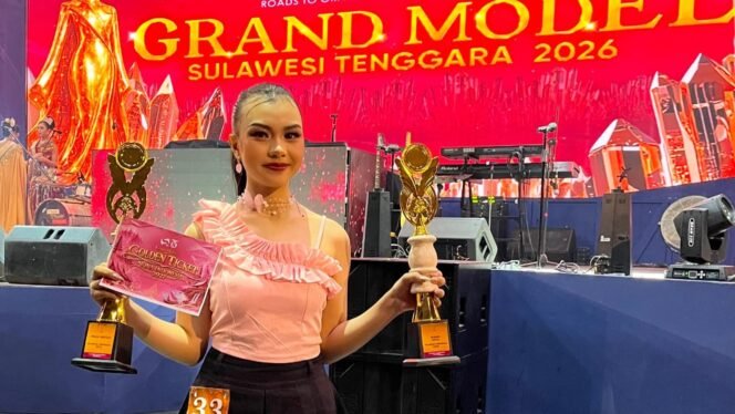 
 Maliqa Aurora Janiqa meraih gelar Winner Nona Indonesia Sultra 2026 pada ajang Grand Model Indonesia Sulawesi Tenggara. Foto: Istimewa