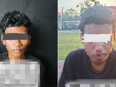 Dua remaja yang kedapatan membawa busur diamankan Tim URC Buser77 Satreskrim Polresta Kendari. Foto: Istimewa