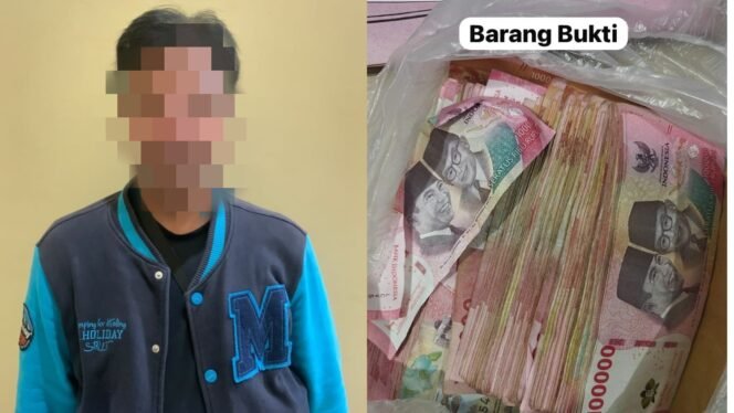 
 BA (45) beserta barang bukti kasus dugaan pemerasan. Foto: Istimewa