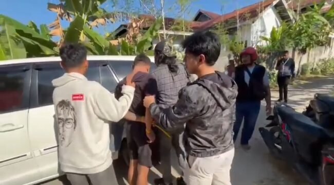 Pria inisial SF (37) ditangkap personel gabungan Polres Muna setelah diduga melakukan pembegalan  di Kelurahan Sidodadi. Foto: Istimewa