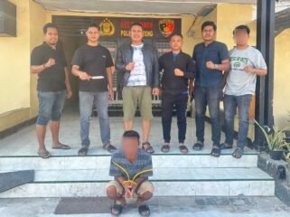 Sat Reskrim Polres Buton Tengah (Buteng) mengamankan seorang ayah inisial UHS (45) yang di diduga menganiaya anak kandung hingga tewas. Foto: Istimewa