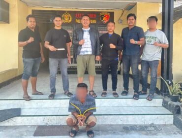 Sat Reskrim Polres Buton Tengah (Buteng) mengamankan seorang ayah inisial UHS (45) yang di diduga menganiaya anak kandung hingga tewas. Foto: Istimewa