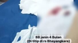 Barang bukti berupa janin usia 4 bulan yang diamankan di RS Bhayangkara Kendari. Foto: Istimewa