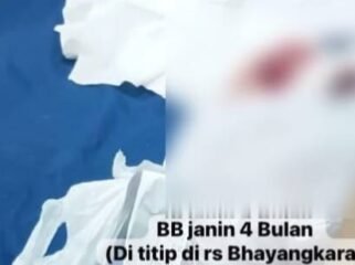 Barang bukti berupa janin usia 4 bulan yang diamankan di RS Bhayangkara Kendari. Foto: Istimewa