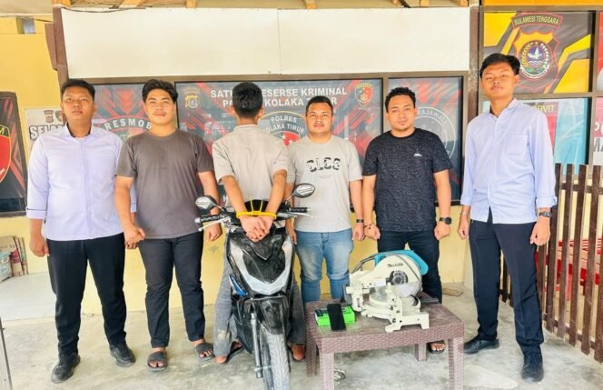 
 Pria inisial MA pelaku curanmor ditangkap Tim URC Satuan Reskrim Polres Koltim di penginapan Kendari. Foto: Istimewa