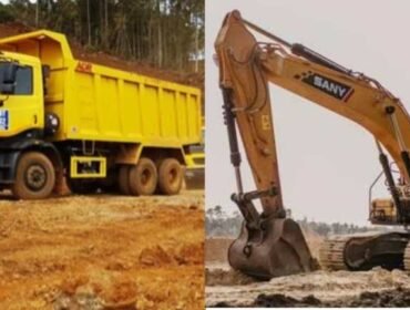 Dump Truck dan alat berat diduga milik anggota DPRD Konsel inisial IK yang pernah disewa PT GAP. Foto: Istimewa