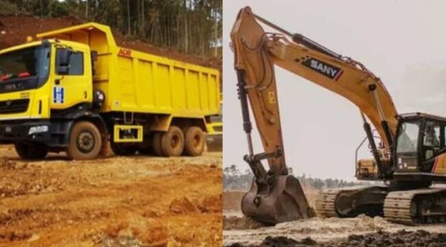 
Dump Truck dan alat berat diduga milik anggota DPRD Konsel inisial IK yang pernah disewa PT GAP. Foto: Istimewa
