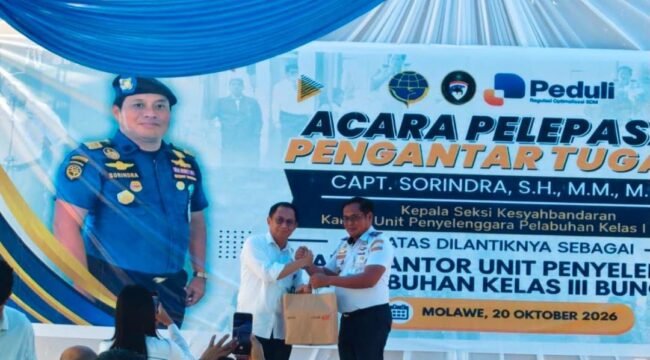 Capt. Sorindra resmi mengemban tugas Kepala KUPP Kelas III Bungku. Foto: Istimewa